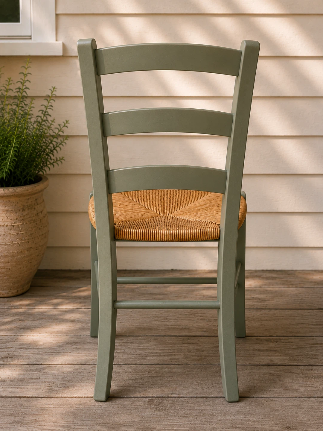 Vintage Rush Seat Ladder Back Chair - photo 5