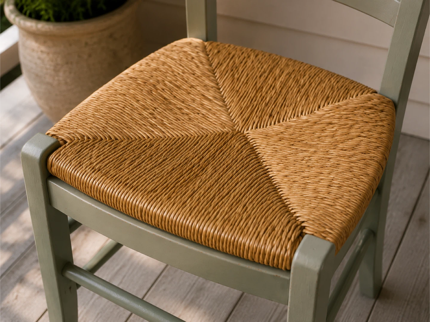 Vintage Rush Seat Ladder Back Chair - photo 3