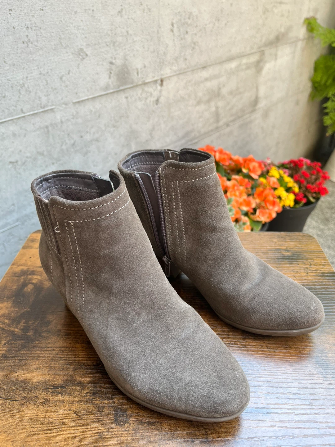 Grey Suede Ankle Boots