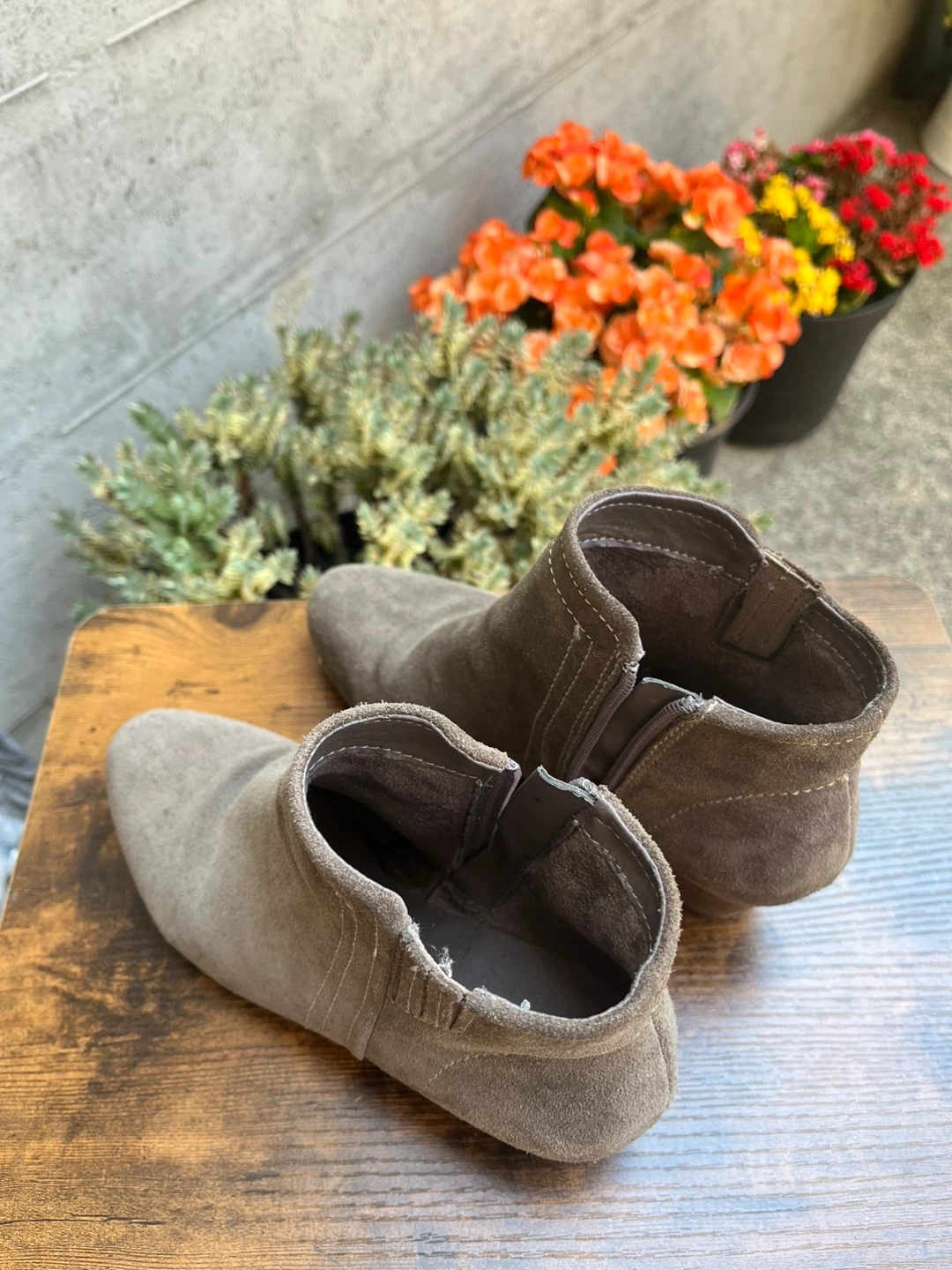 Grey Suede Ankle Boots - photo 2