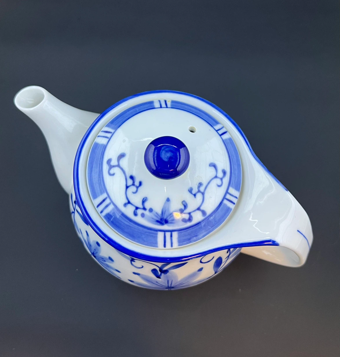 Vintage Blue and White Porcelain Teapot - photo 2