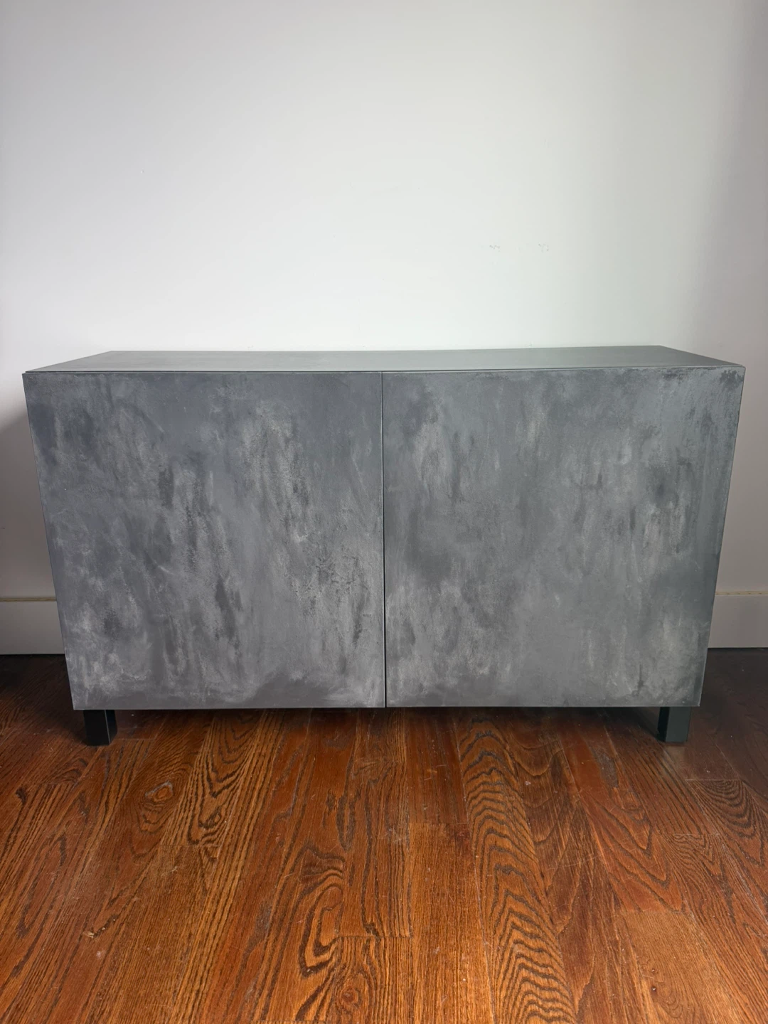 Gray Cabinet with Black Top