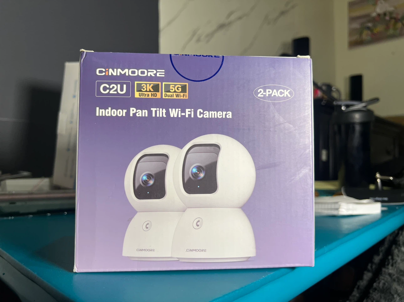 CINMOORE C2U Indoor Pan Tilt Wi-Fi Camera 2-Pack