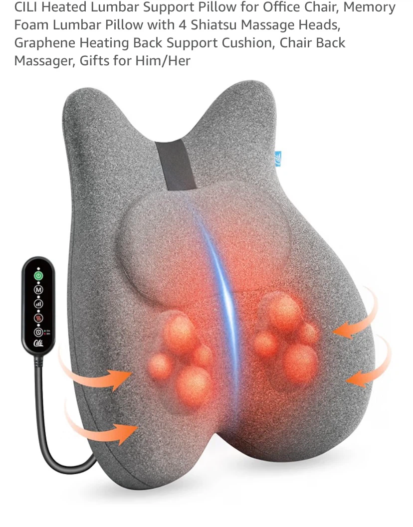 New Cili Heated Shiatsu Back Massage Cushion