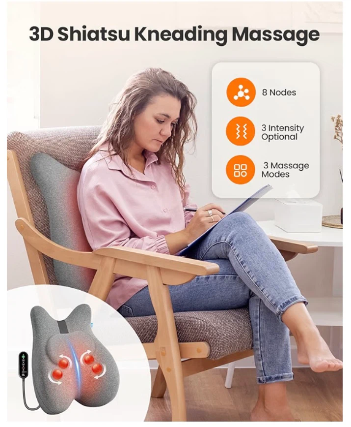 New Cili Heated Shiatsu Back Massage Cushion - photo 2