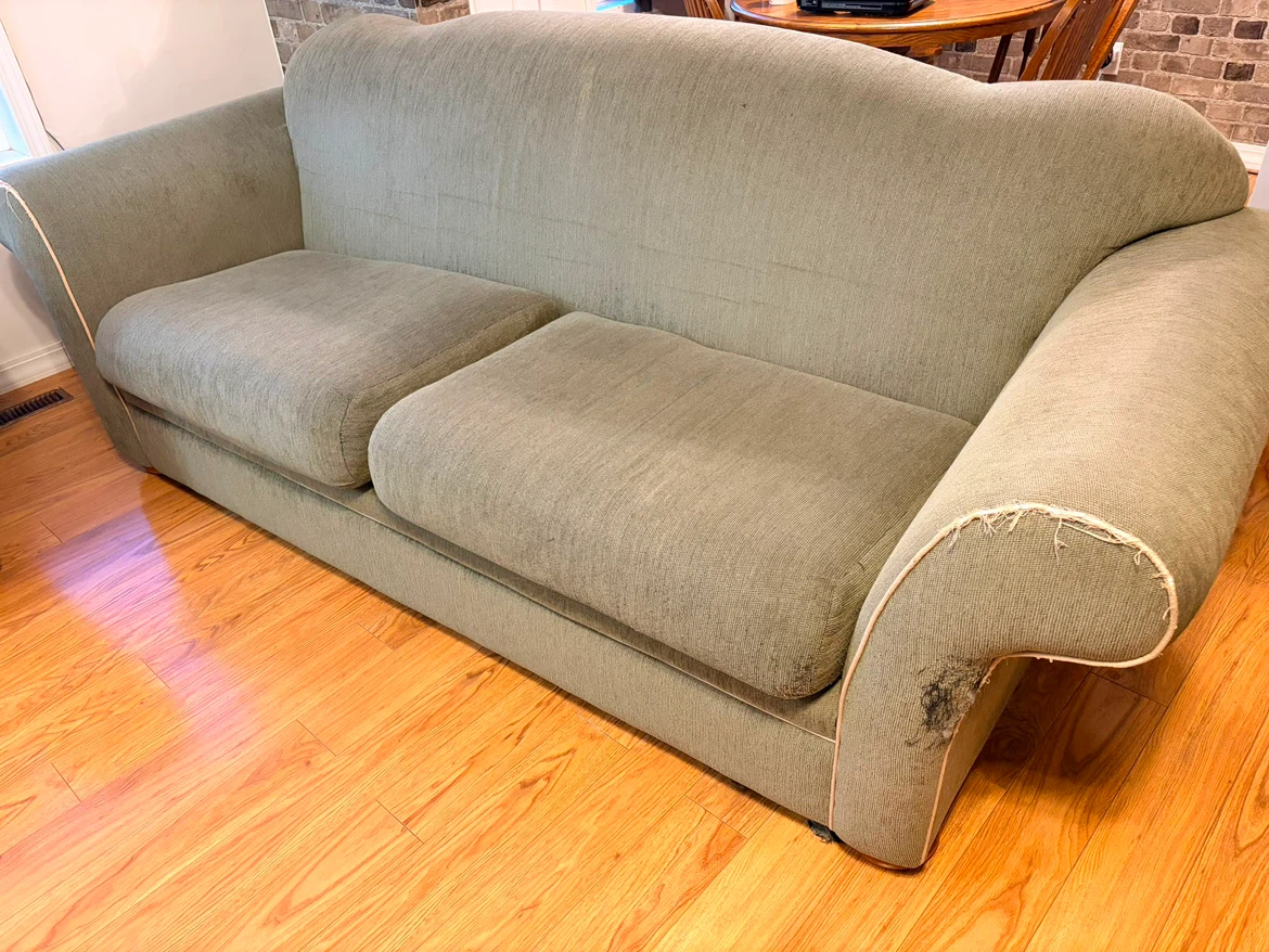 Loveseat Sofa in Sage Green