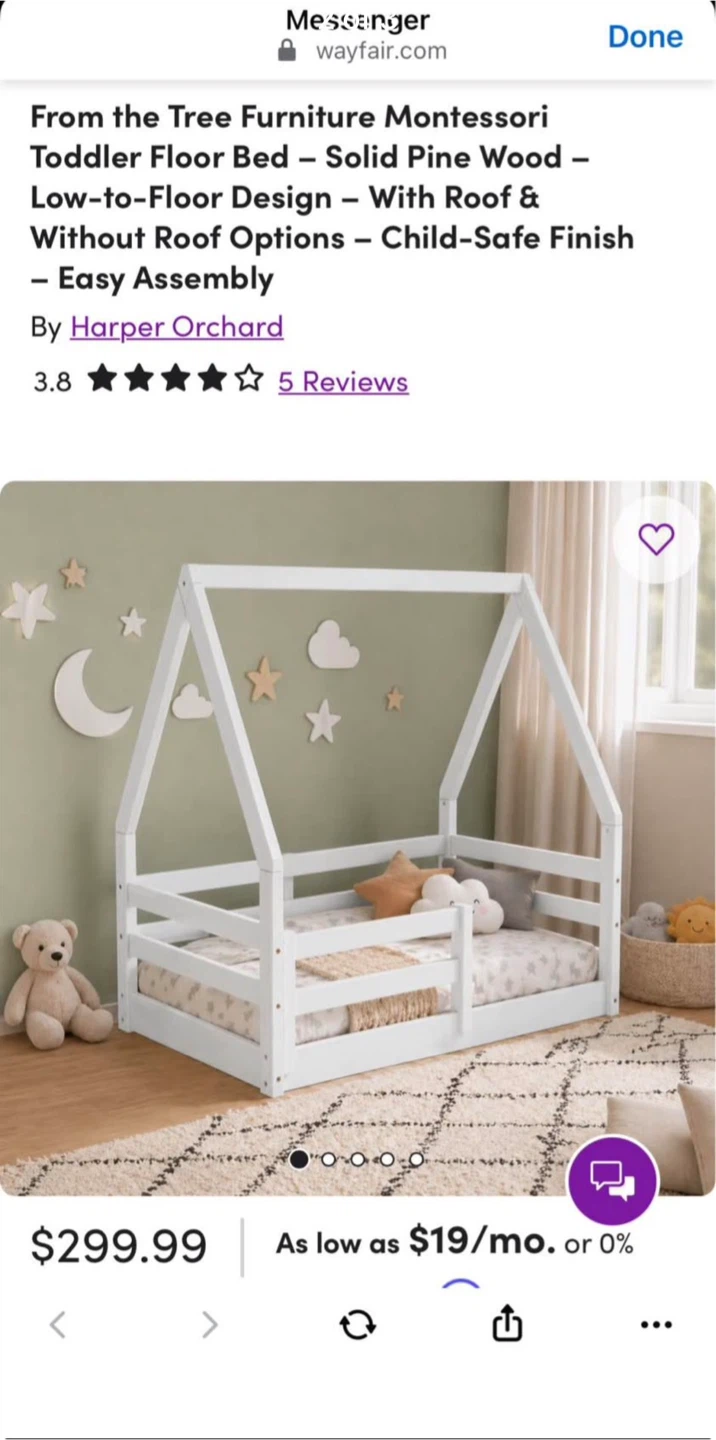 Harper Orchard Montessori Toddler Floor Bed - White - photo 2