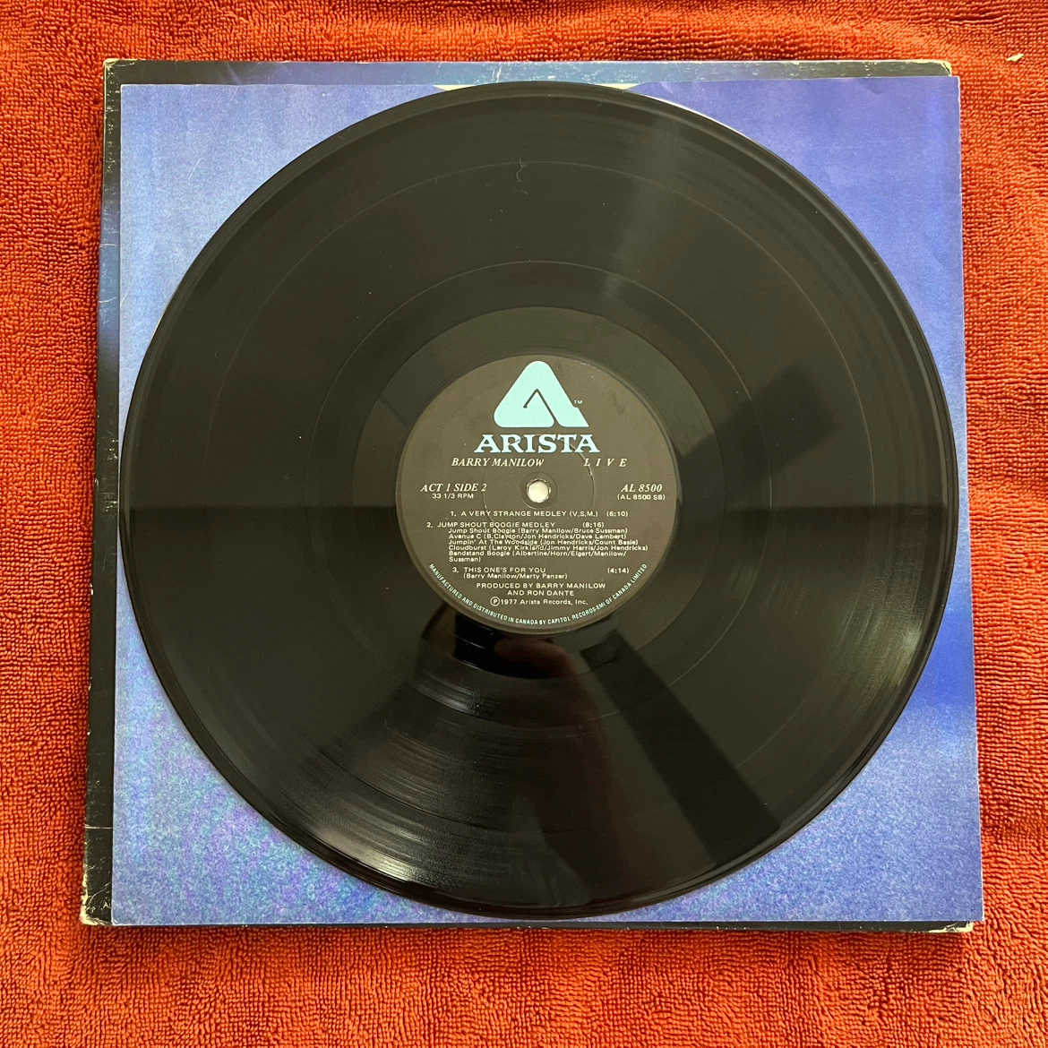 Barry Manilow Live Vinyl Record - photo 2