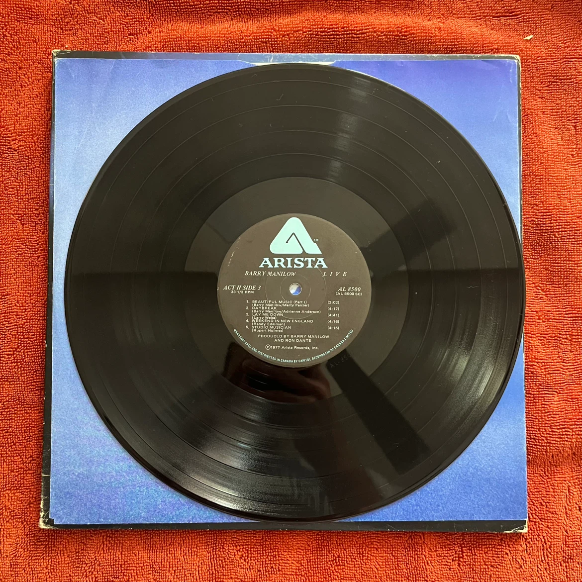 Barry Manilow Live Vinyl Record - photo 3