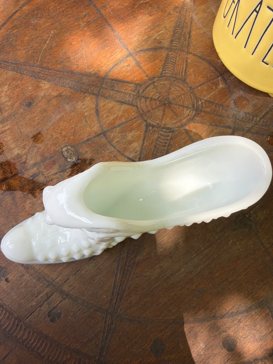 Vintage Fenton White Hobnail Glass Slipper - photo 2