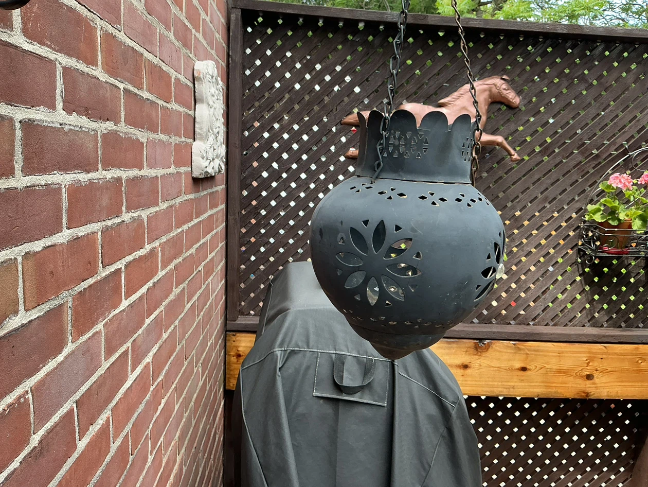 Vintage Rustic Moroccan Hanging Metal Lantern Incense Burner - photo 3