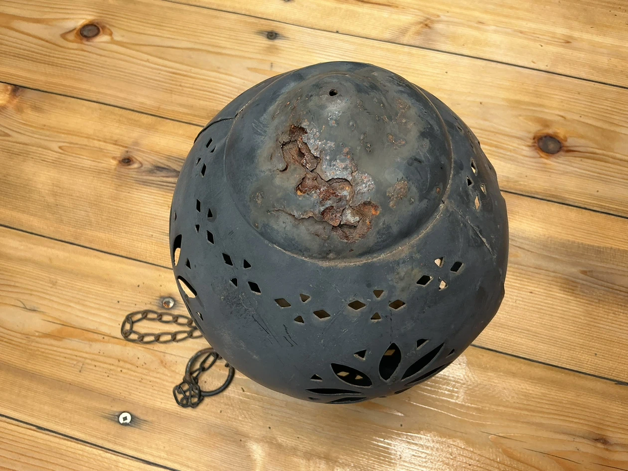 Vintage Rustic Moroccan Hanging Metal Lantern Incense Burner - photo 5