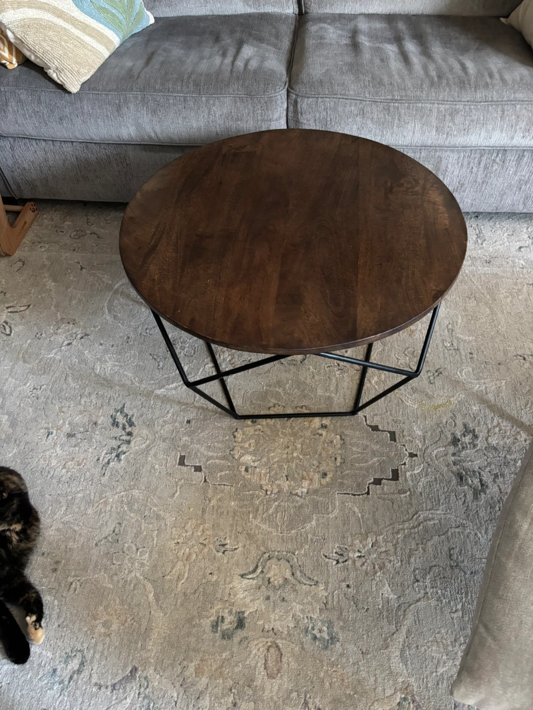 Beautiful modern wood and iron coffee table - photo 3
