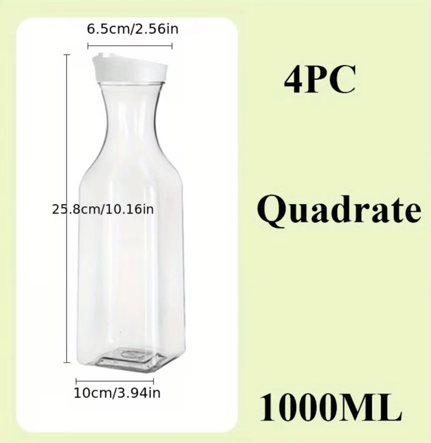 Set of 2 Clear Plastic Pitchers with White Lids - photo 2
