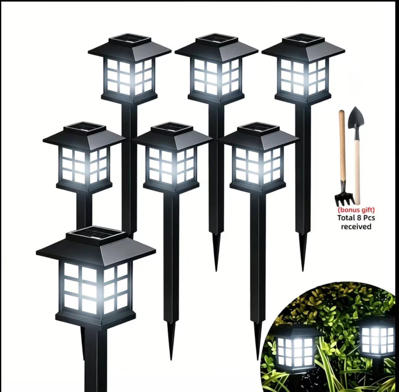 6 Pack Solar Pathway Lights（fair white）