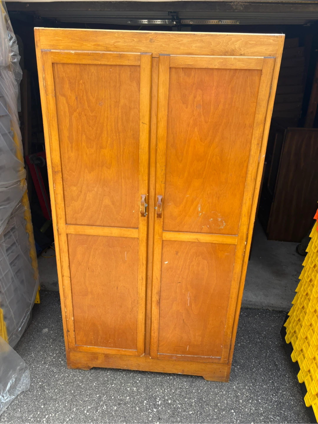 Free delivery antique Wooden Wardrobe with Hanging Rod