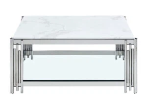 Modern Coffee Table with Faux Marble Top