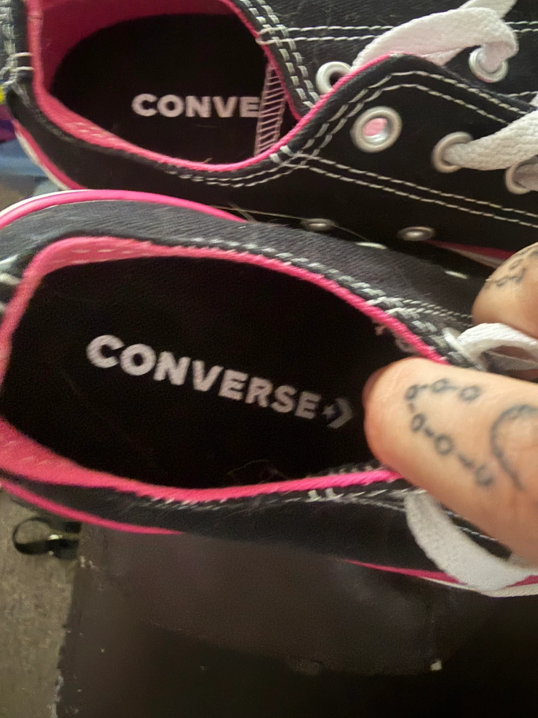 Converse Chuck Taylor All Star Junior Shoes Black Pink Size 1 - photo 2