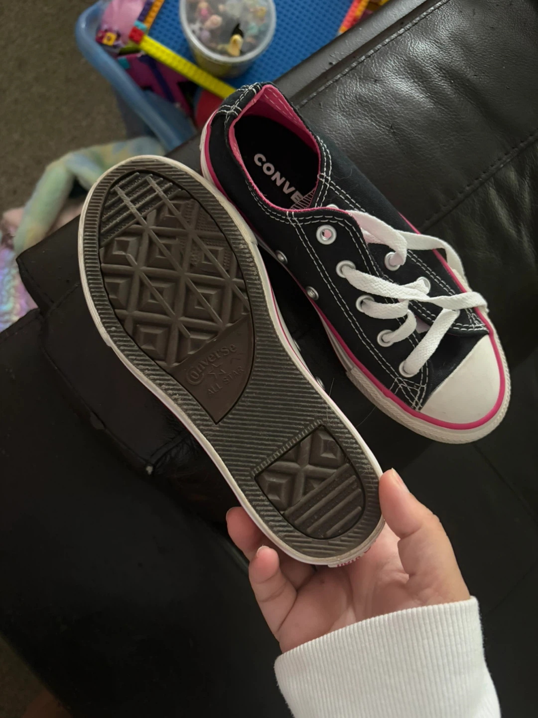 Converse Chuck Taylor All Star Junior Shoes Black Pink Size 1 - photo 3