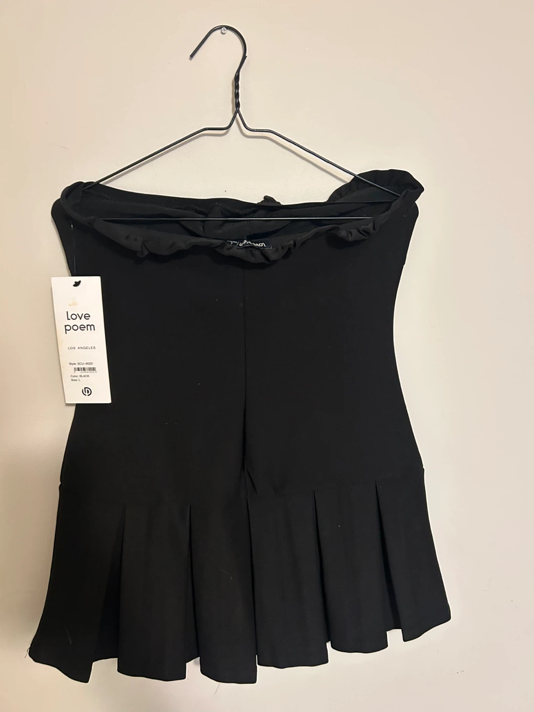 Love Poem Black Pleated Mini Dress - photo 2