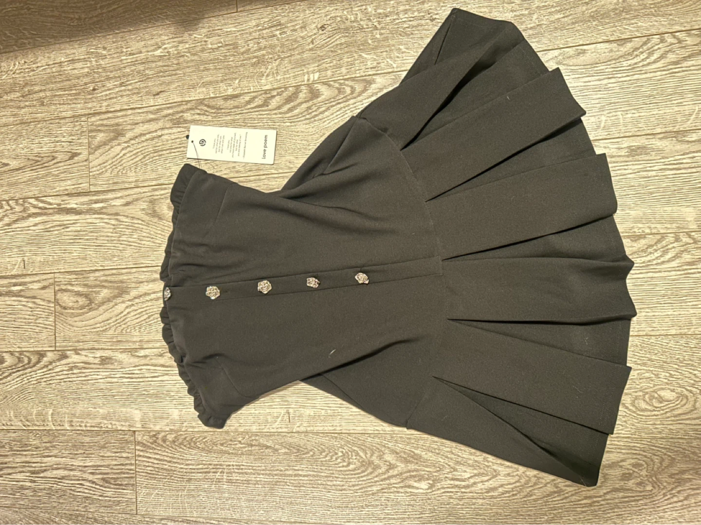 Love Poem Black Pleated Mini Dress