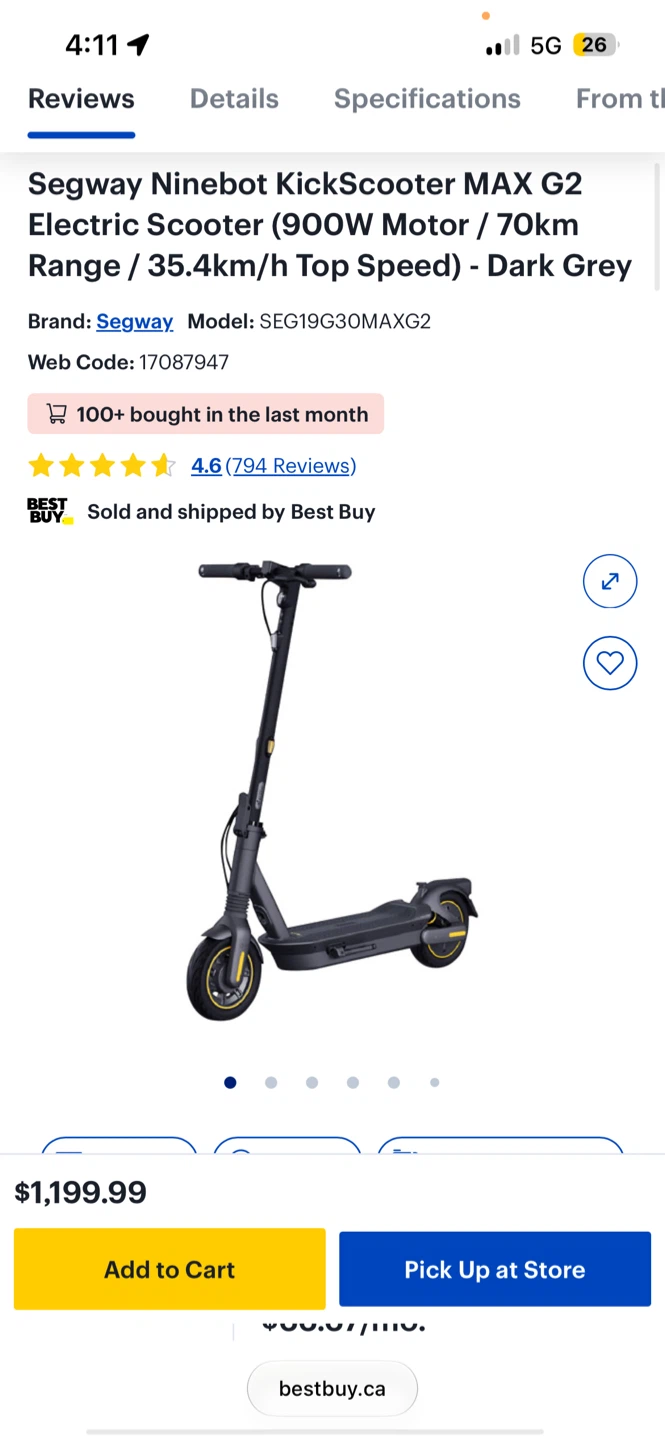 Segway Ninebot KickScooter MAX G2 Electric Scooter - Dark Grey - photo 4