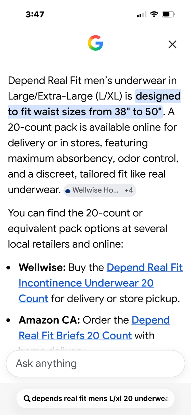 NEW 20 Mens L/XL Depends - photo 2