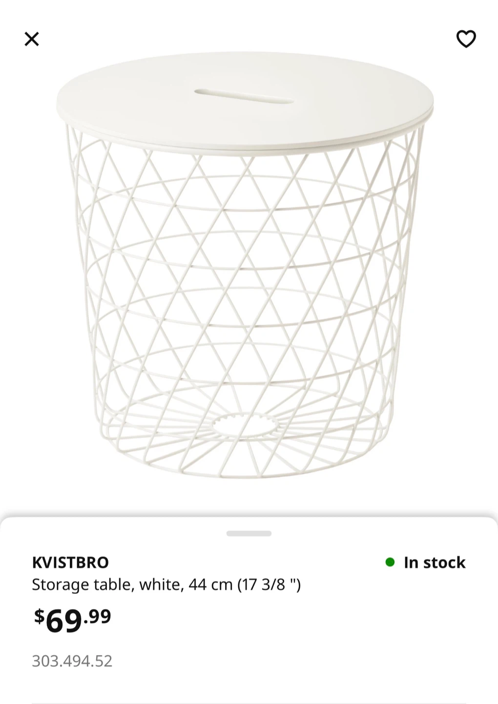IKEA KVISTBRO Storage Table White