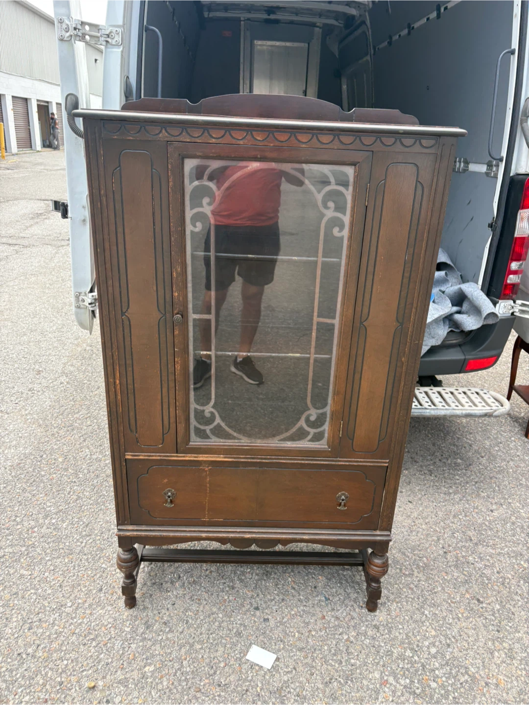 Free delivery Antique Glass Display Cabinet with Drawer - photo 2