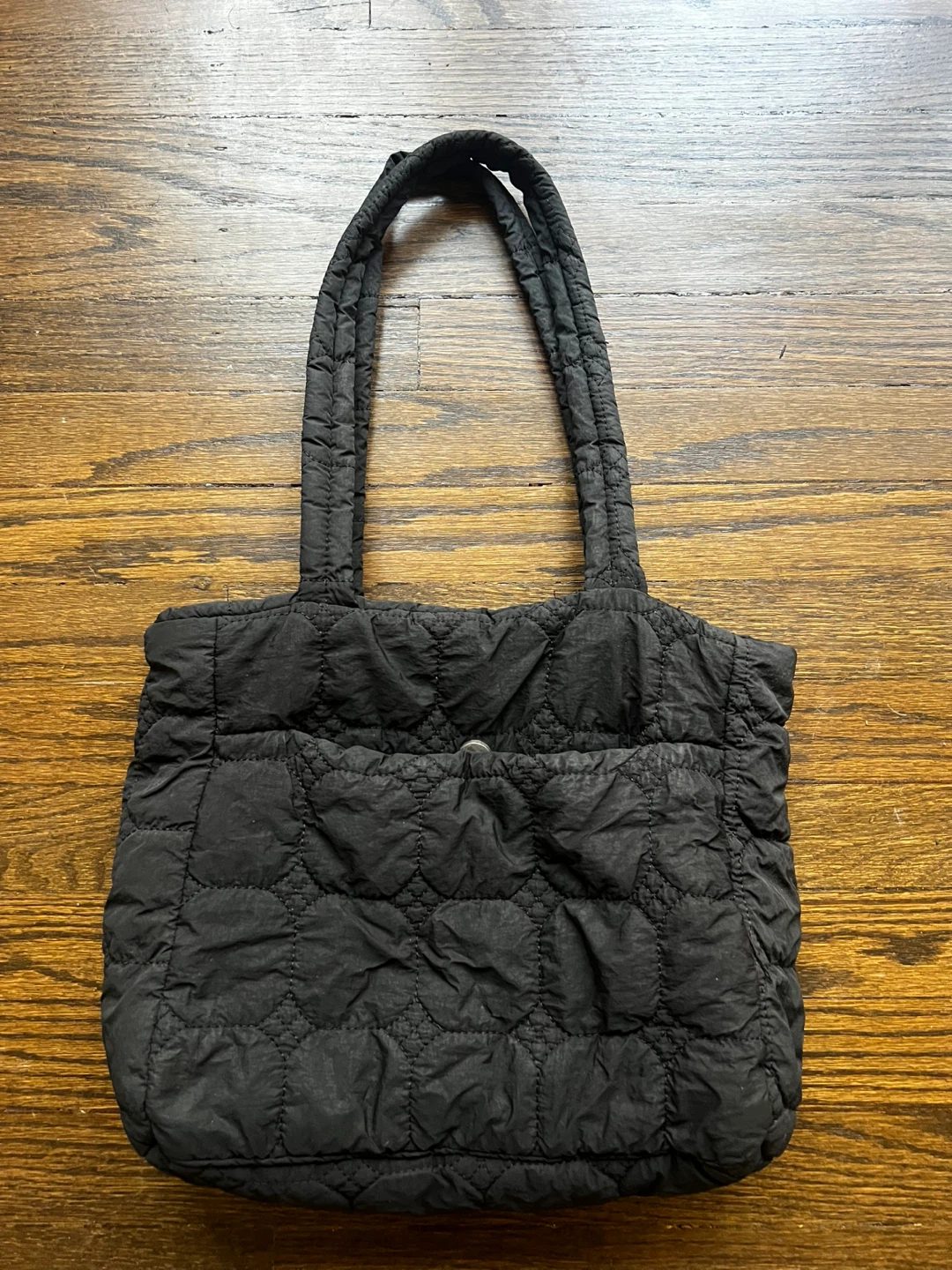 Black Quilted Tote Bag