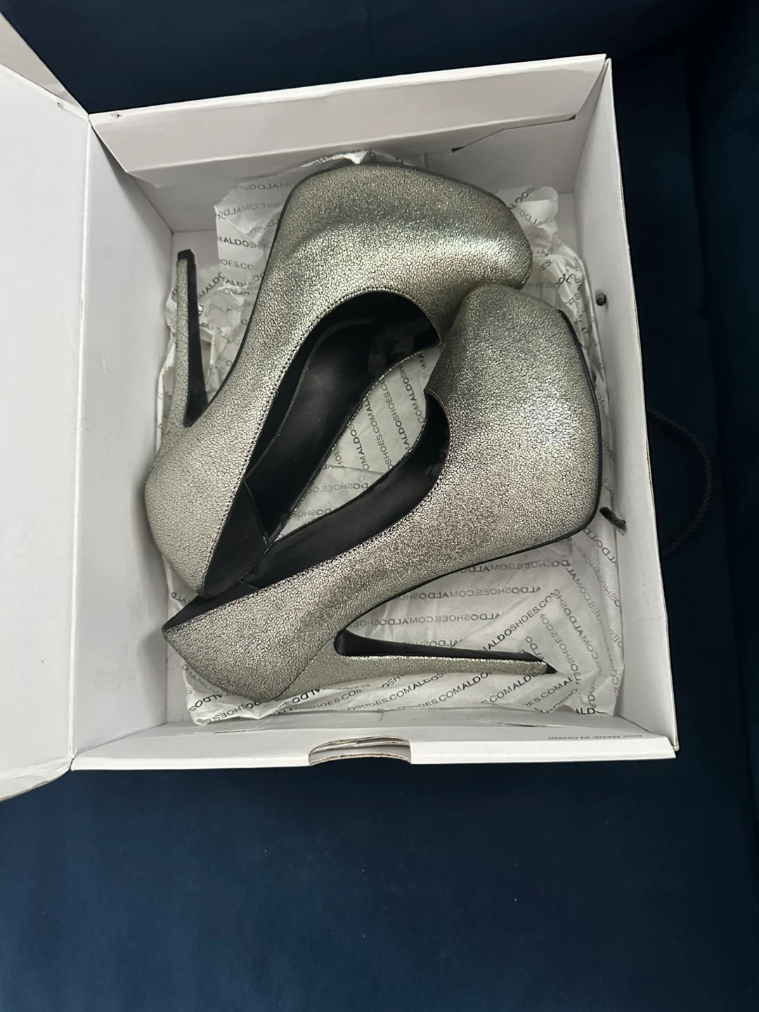 ALDO Silver High Heel Pumps