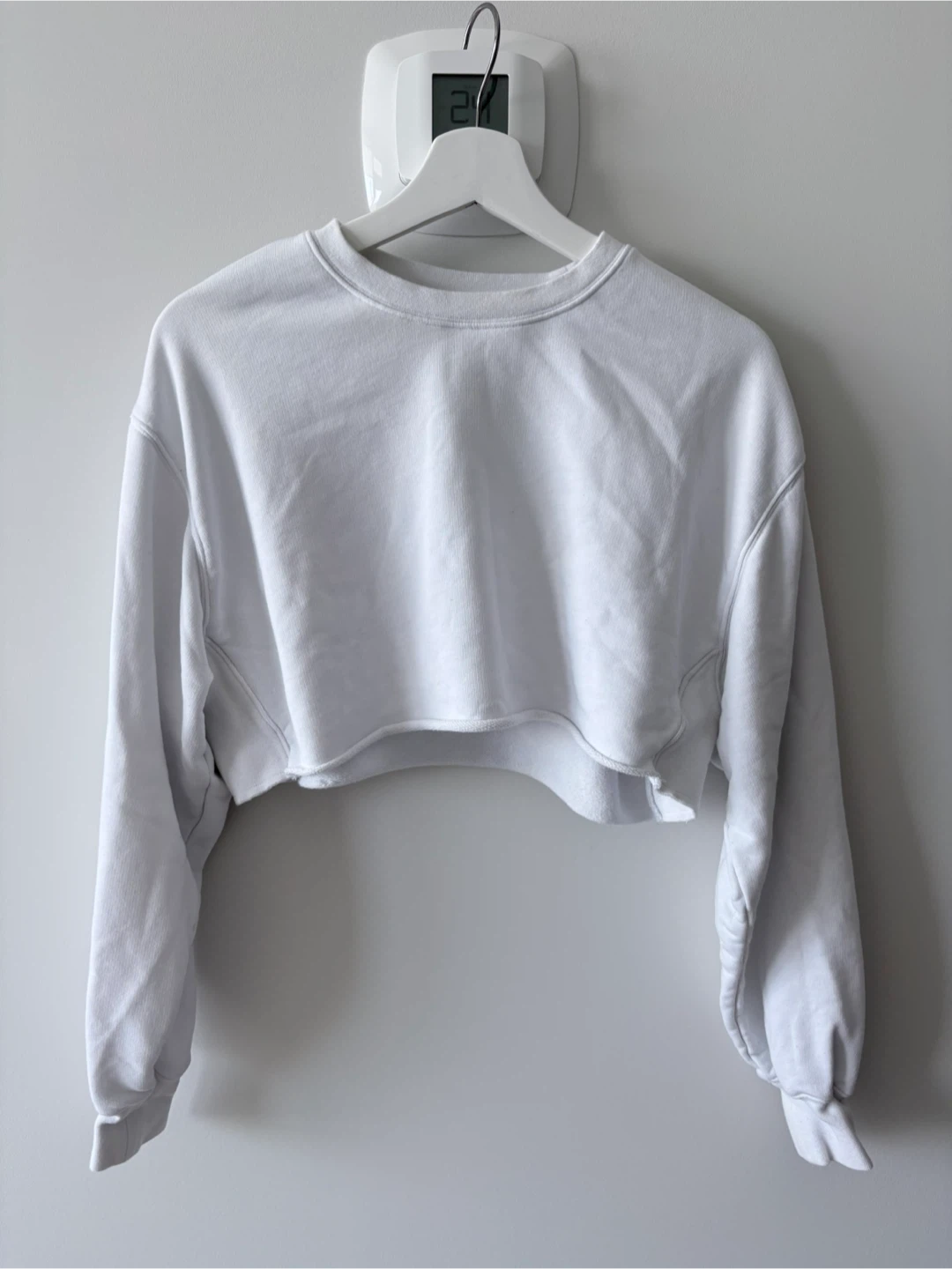 The Constant. White Cropped Sweatshirt