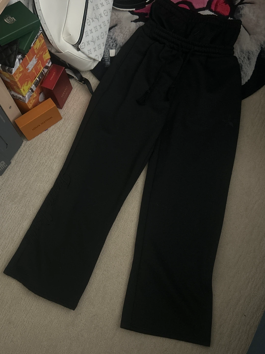 Black double waisted sweatpants