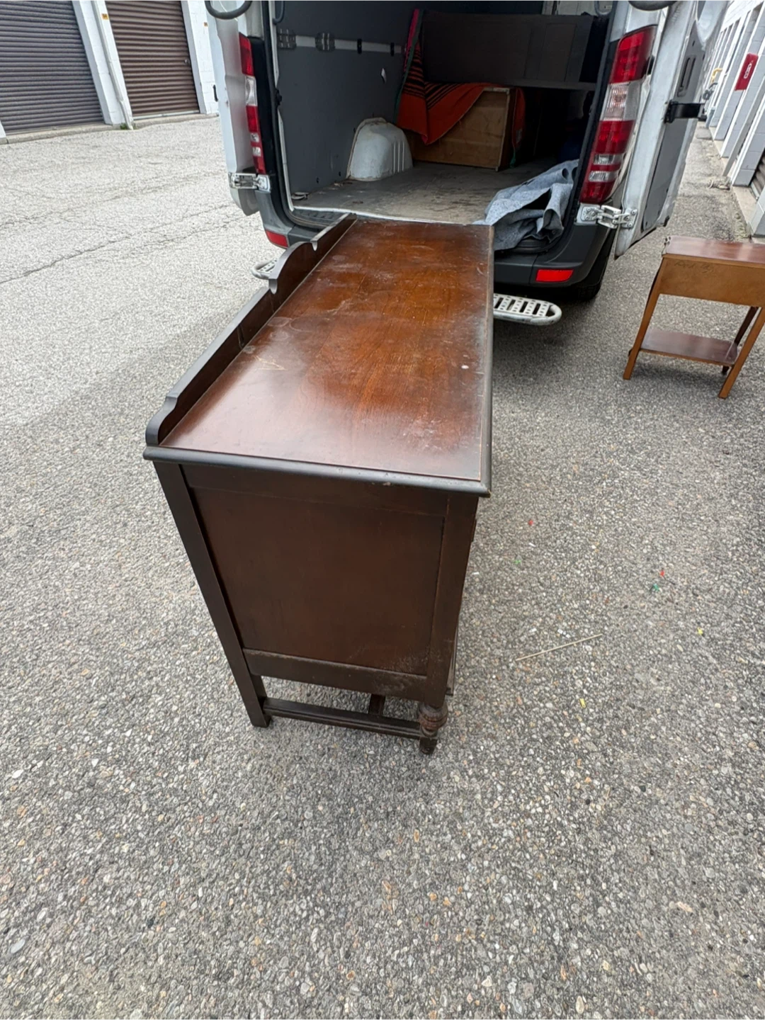 Free delivery Antique Wood Sideboard with Drawers and Cabinets - photo 4
