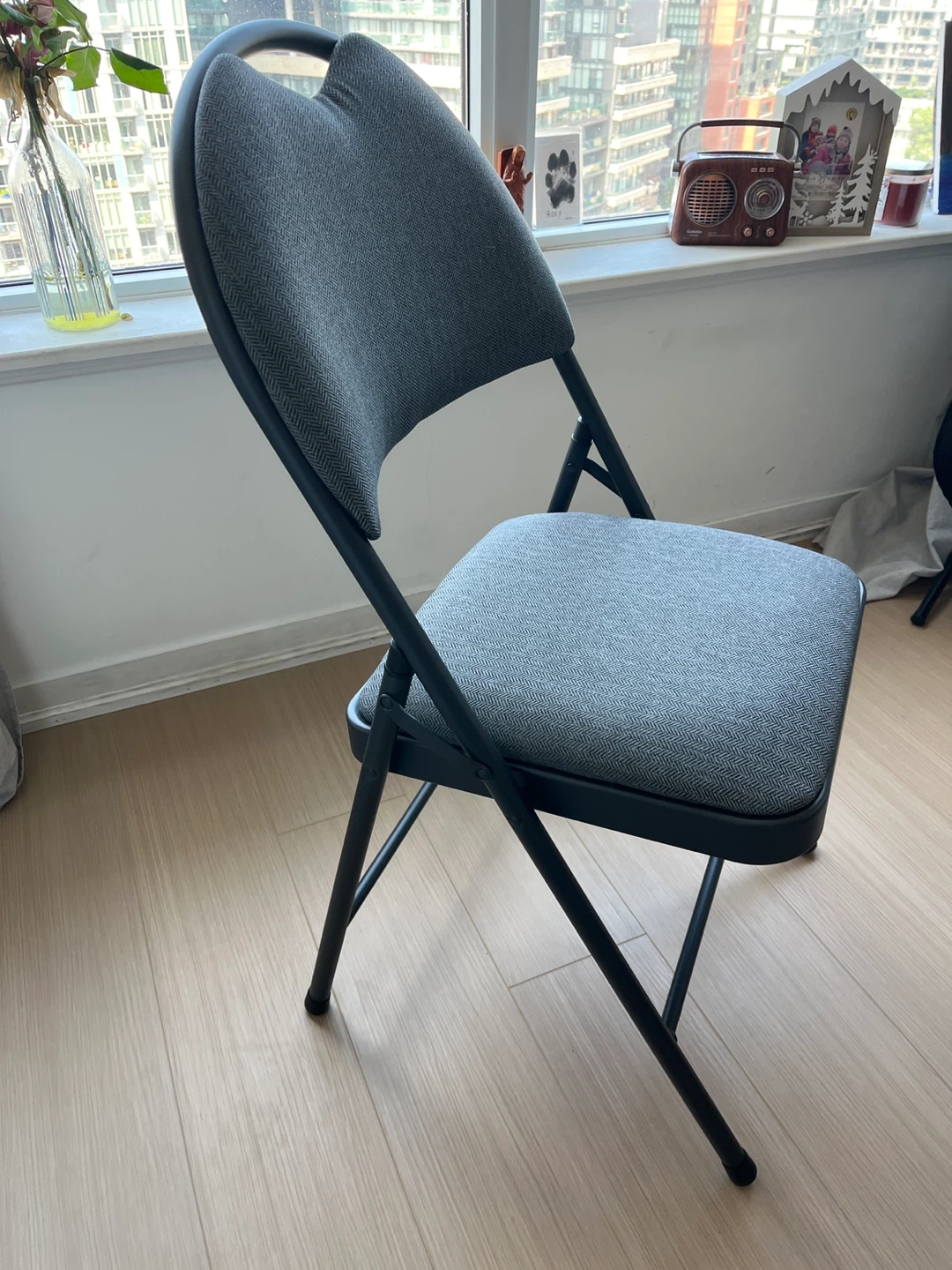 Folding Chair - Grey Fabric - photo 2