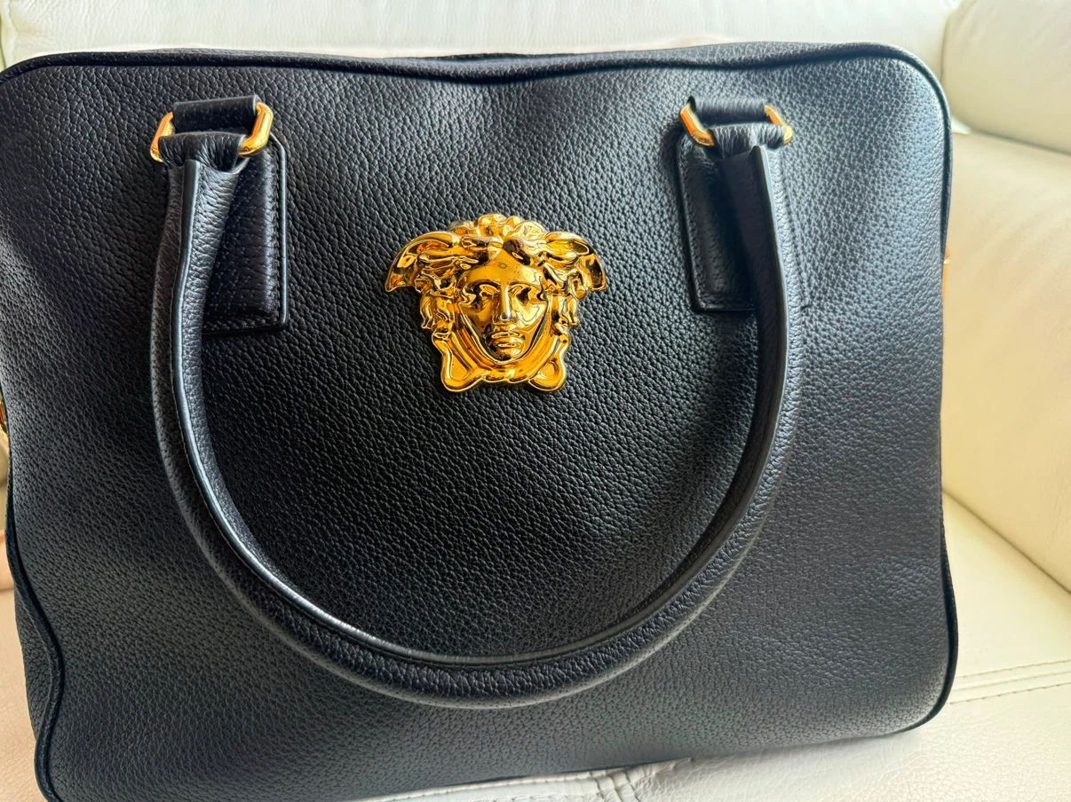 Versace Black Leather Medusa Tote Bag - photo 2