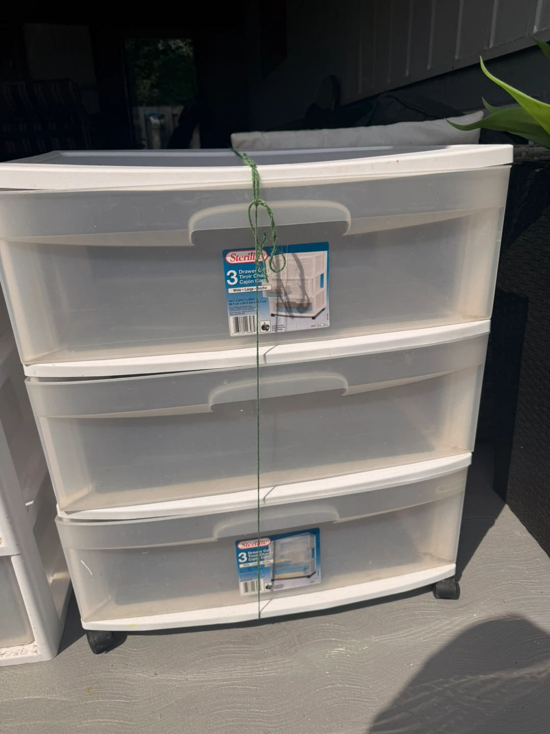 Two  3 Drawer Rolling Cart