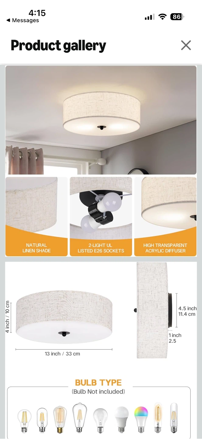 DEAL! Drum Flush Mount Ceiling Light Fixture - photo 4