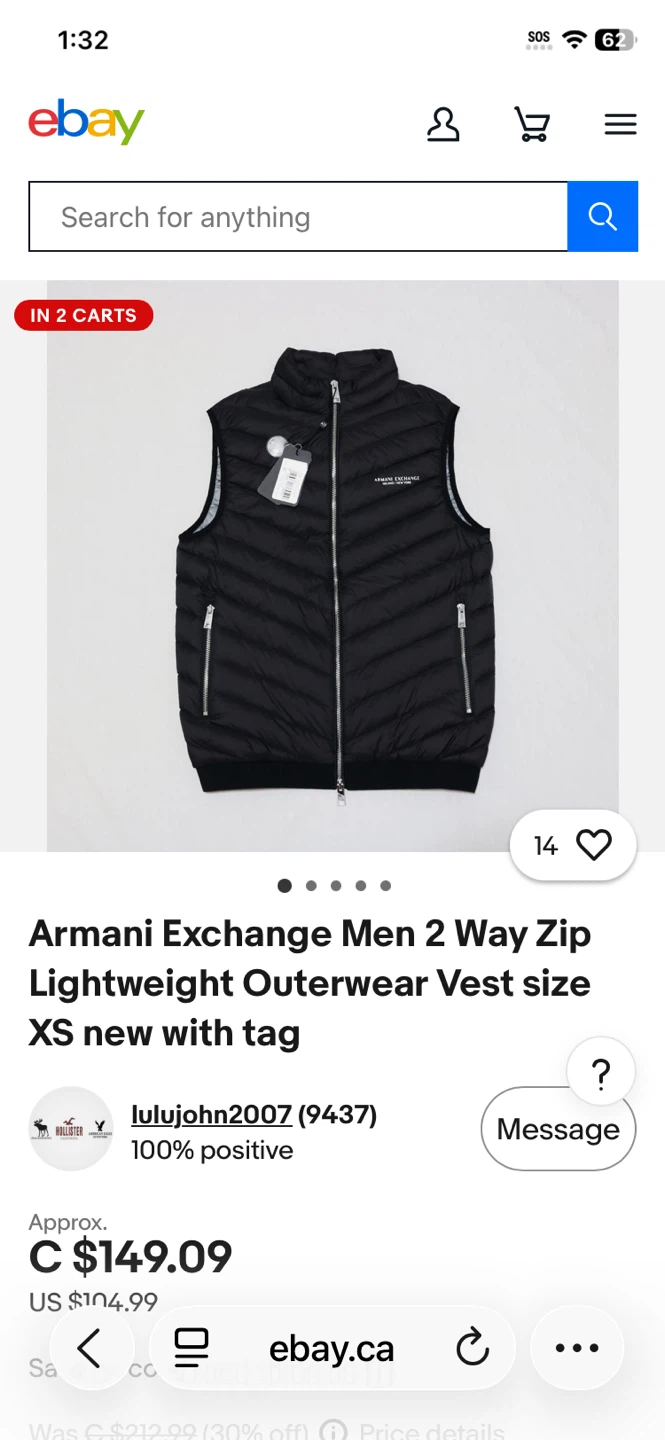 Armani Exchange Puffer Vest - photo 2