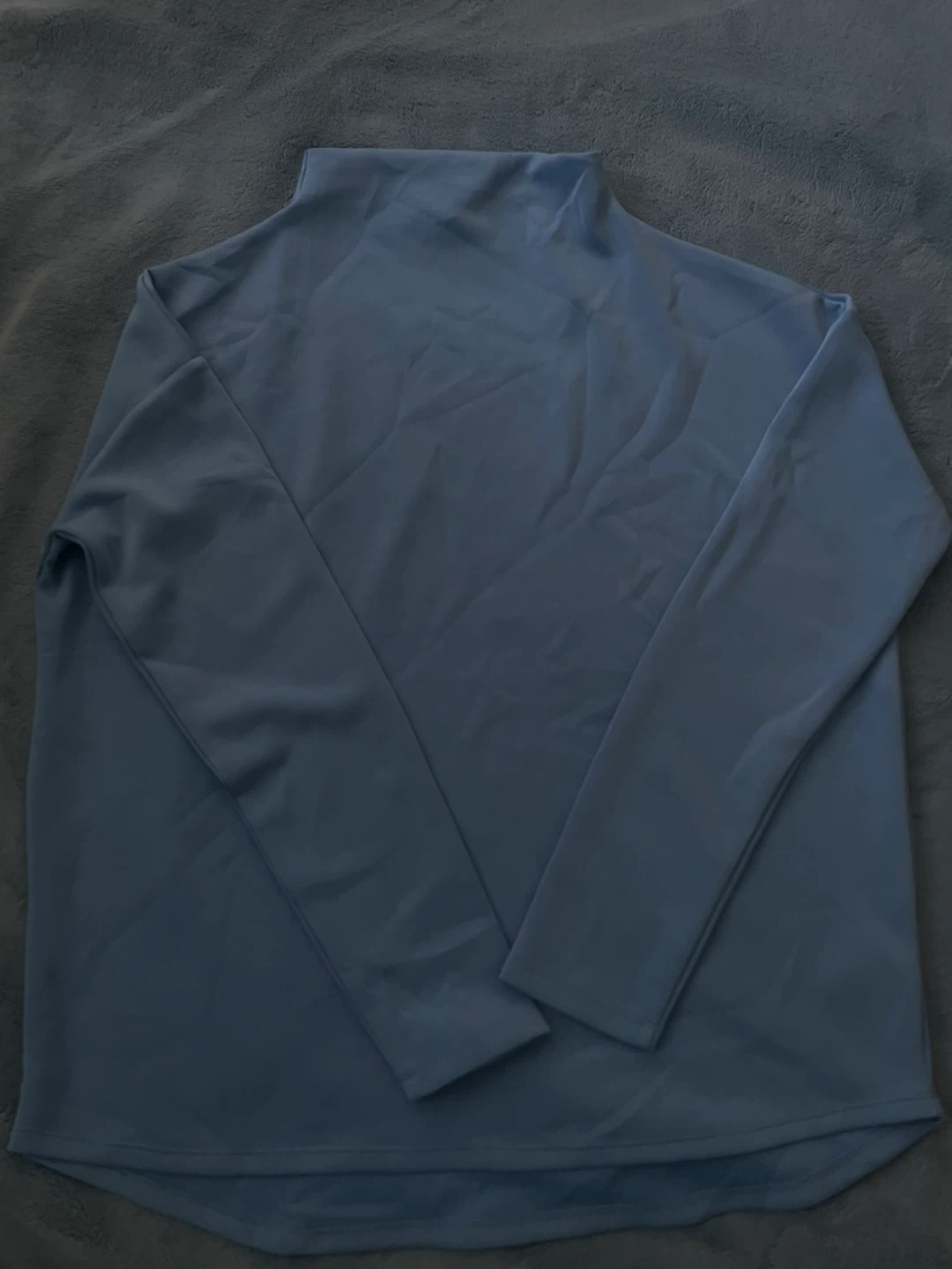 UP! Blue Long Sleeve Mock Neck Top