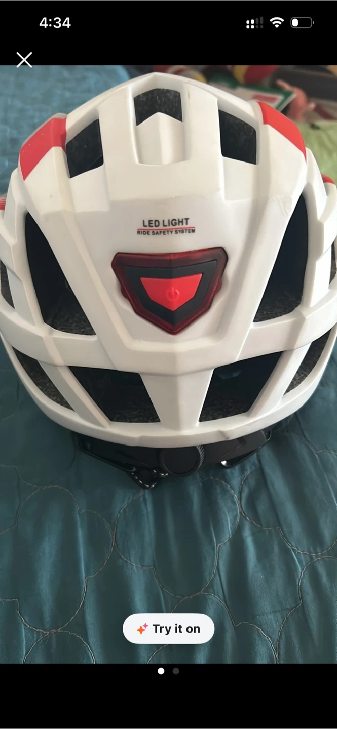 Moveout sale White Bike Helmet with LED light - photo 2