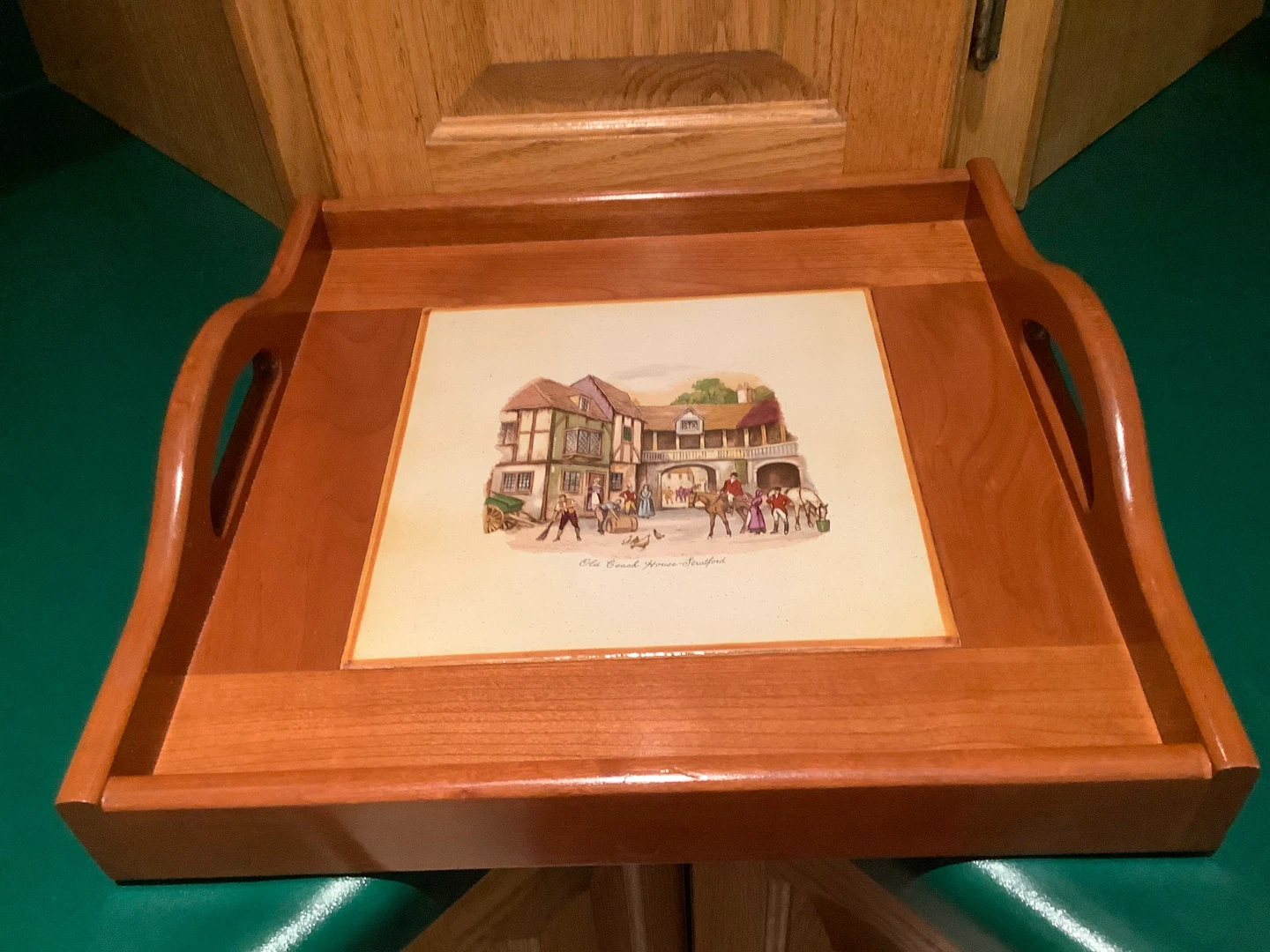 Vt Wooden Serving Tray “Old Coach House in Stratford” 🐞 - photo 3