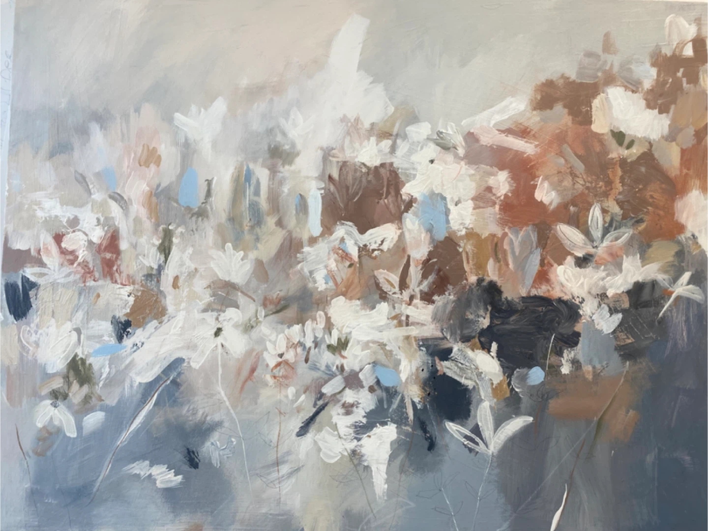 Original Abstract Floral Landscape Painting acrylic color