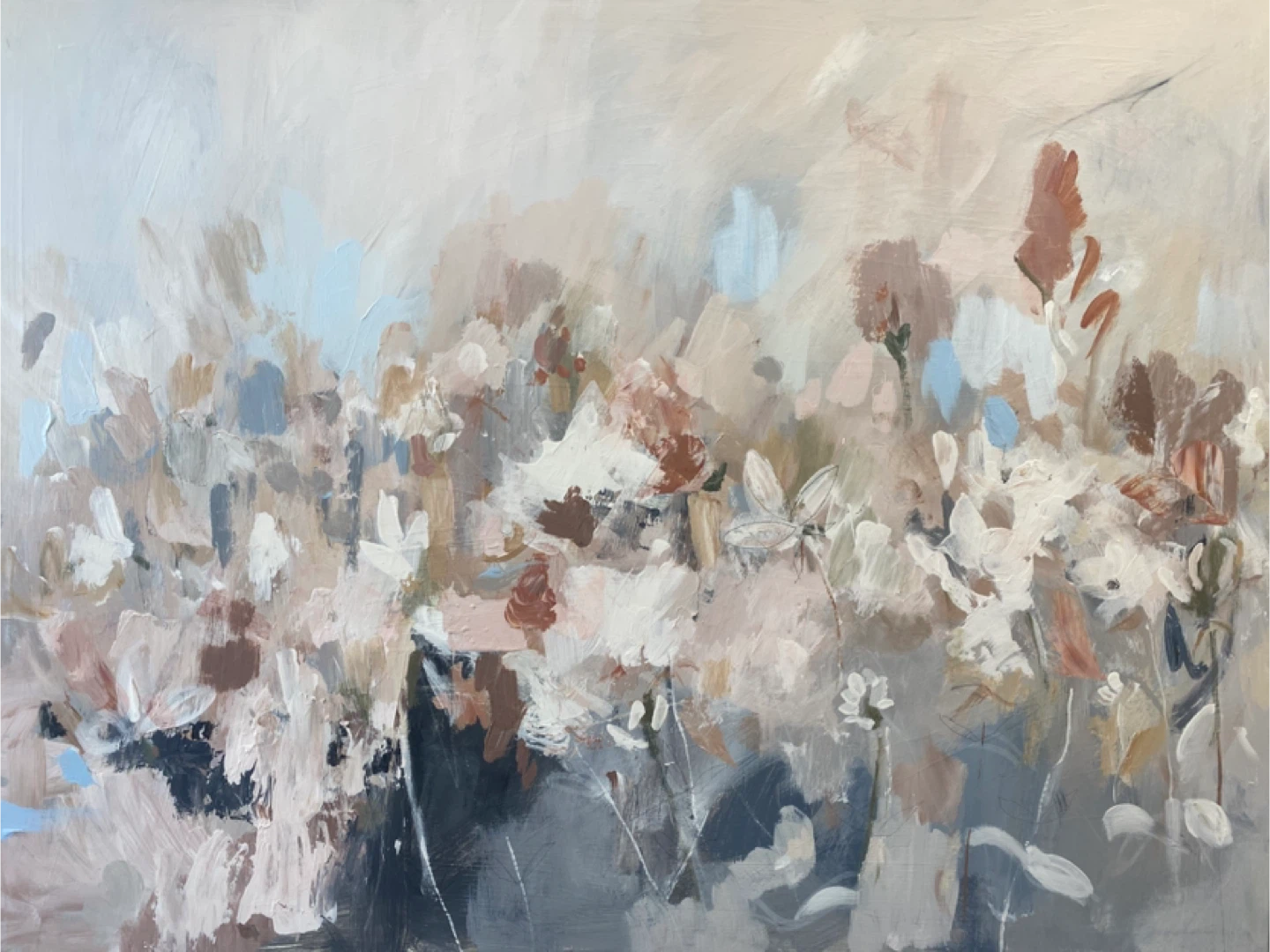 Original Abstract Floral Landscape Painting acrylic color - photo 2
