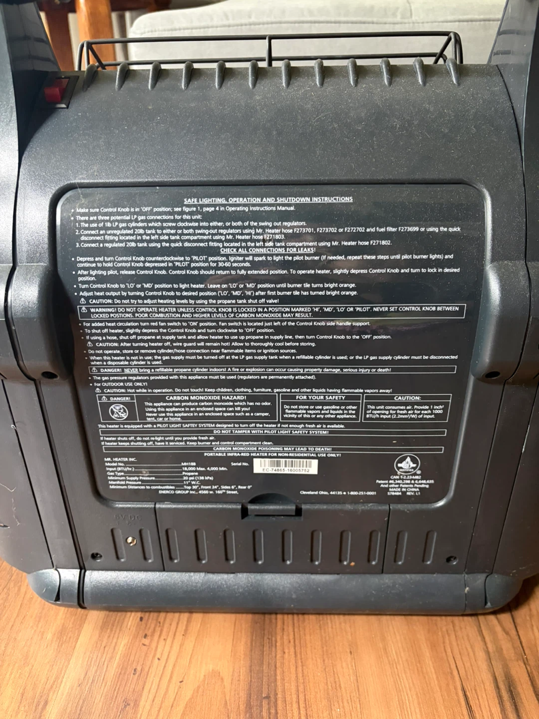 Mr. Heater Big Buddy Portable Propane Heater - photo 4
