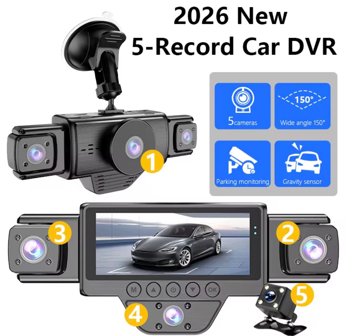 5-channel dash cam with wifi