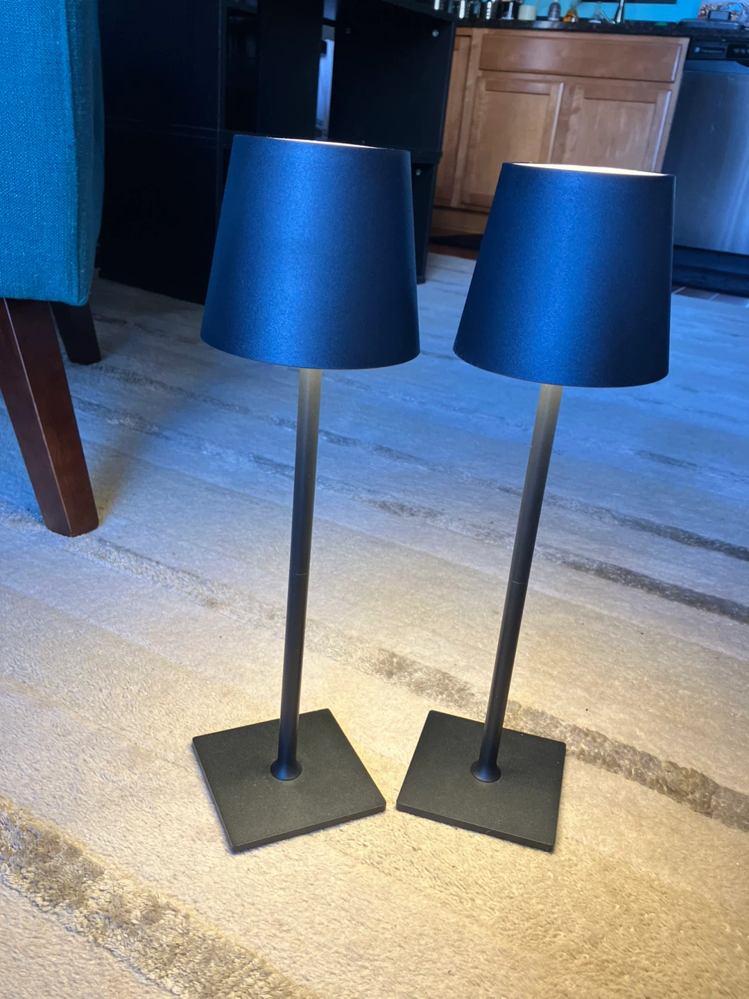 Set of 2 Black Cordless Table Lamps - photo 2