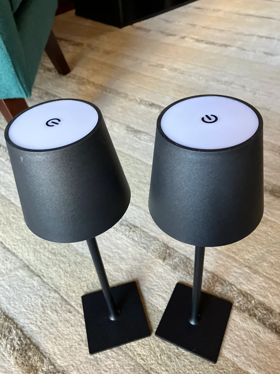 Set of 2 Black Cordless Table Lamps - photo 3
