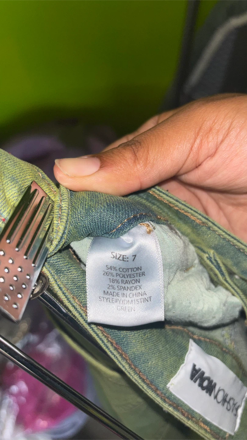 Fashion Nova Green Jeans Size 7 - photo 3