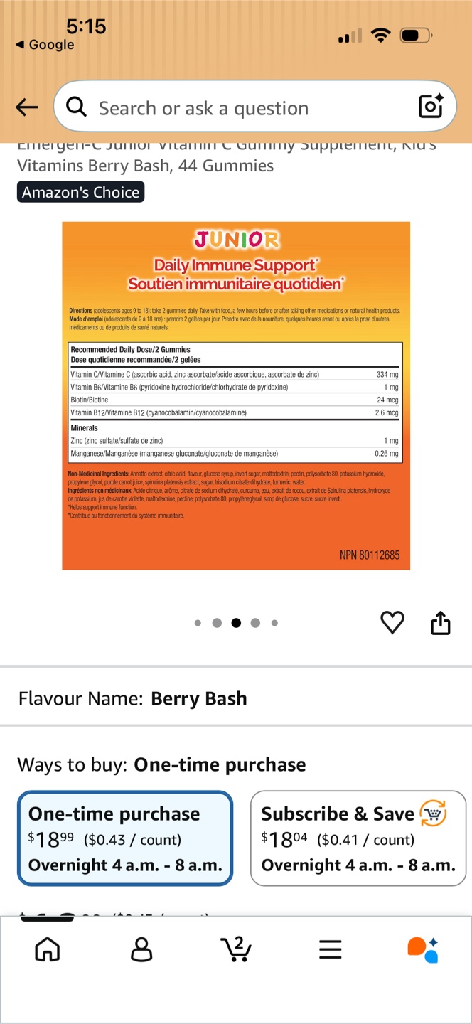 Emergen-C Junior Vitamin C Gummies, Berry Bash, 44 Count - photo 5